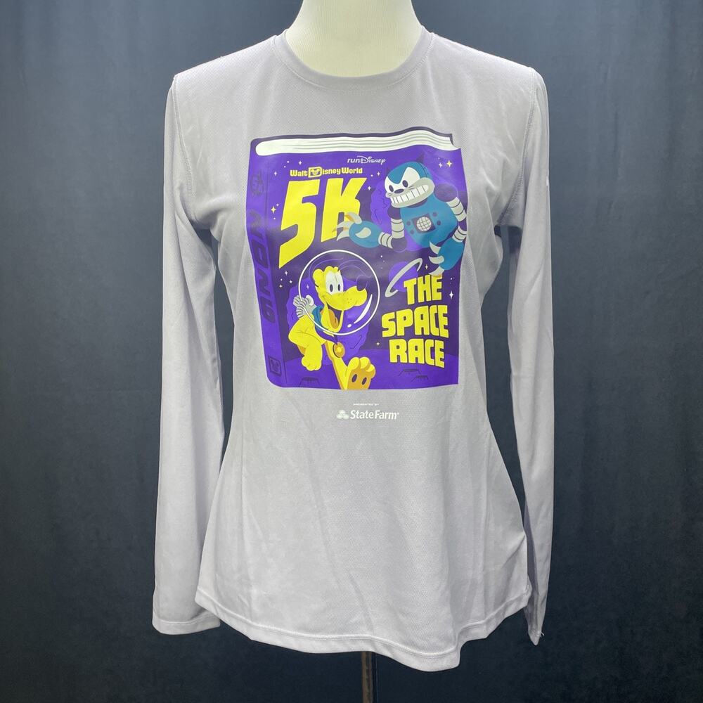 NEW 2026 runDisney Brooks Womens Med Top 5k Marathon Space Race Pluto Lavender